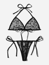 Star Pattern Mesh Lingerie Set